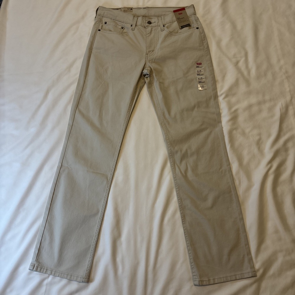 LEVIS 514 Straight Stretch Tan Khaki Mens Jeans Pants‎ Twill NWT Size 31x32